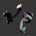 Two Anime Anthropomorphic Characters In Stylish Outfits With Tails And Colorful Hair
