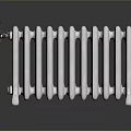 Silver Cast Iron Radiator Heating Appliance With Control Valve And Reflective Surface