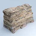 Stone Wood Material Formed into Stacked Layered Textured Natural Decorative Block Structure 3d model