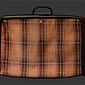 Stylish Red Plaid Suitcase With Black Handle For Clothing Travel And Storage