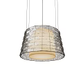 Modern Pendant Light With Silver Square Grid Shade And Transparent Inner Design 3d model