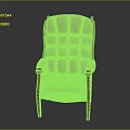 Modern Chair With Wooden Armrests Light Fabric And Square Tufted Backrest