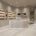 Modern Beauty Hair Salon Interior With Reception Desk Product Shelves Green Plant And Soft Lighting