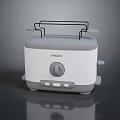 Philips White And Gray Toaster With Control Knob And Toasting Rack