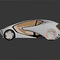 Futuristic White Concept Car With Sleek Design Transparent Roof And Unique Doors