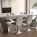 Modern Stylish Conference Table Interior Design With White Chairs Water Bottles And Laptop