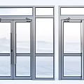 Modern Double Glass Doors With Sleek Aluminum Frames And Transparent Panels