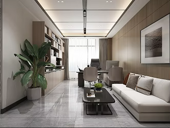 Modern office aisle 3d model