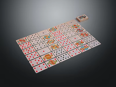 Colorful Domino Tiles Arranged Neatly With Storage Box And Number Patterns On Black Surface 3d model