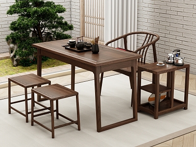 New Chinese Tea Table and Chair Tea Table 3d model