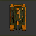 Modern Military Green Orange Armored Tank With Turret And Cannon Design