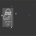 Space Patrol Intergalactic Design With Planetary Logo Stars And Astronaut Figure