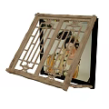 Traditional Carved Wooden Window With Intricate Lattice Patterns And Classic Design