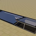 Detached Villa Featuring Open Glass Skylight On Gray Ground With Green Lawn