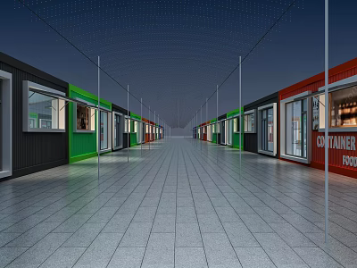 Modern Pedestrian Street Container Commercial Pedestrian Street 3d model