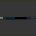Household Stationery Items Including Blue And Black Writing Tools With Transparent Body