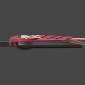 Red Mechanical Device With Glowing Green Core Yellow Accents And Black Spikes