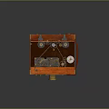 Vintage Mechanical Style Wooden Box Bluetooth Speaker With Gear Design And Brass Accents