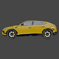 Yellow Lamborghini SUV With Black Roof And Sports Design UK License Plate