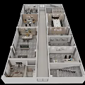 Birds Eye View Of Modern Office Floor Plan With Multiple Workspaces And Meeting Rooms