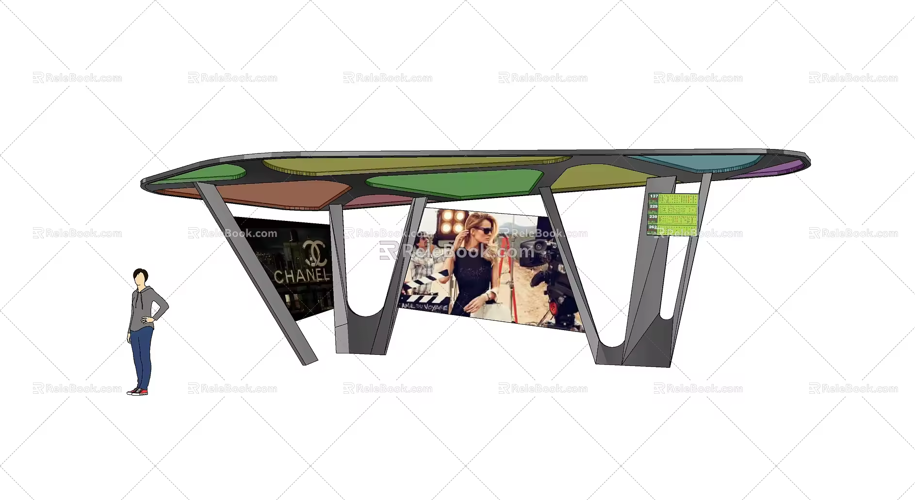 modern bus platform 3d model