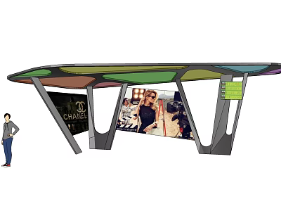 modern bus platform 3d model
