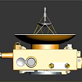 Advanced Orange Spacecraft Probe With White Dish Antenna And Metallic Components 3d model