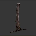 Artistic Plant Stump with Colorful Textures and Pink Purple Base Particles
