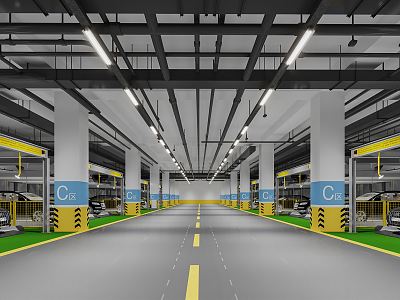 Modern Parking 3d model