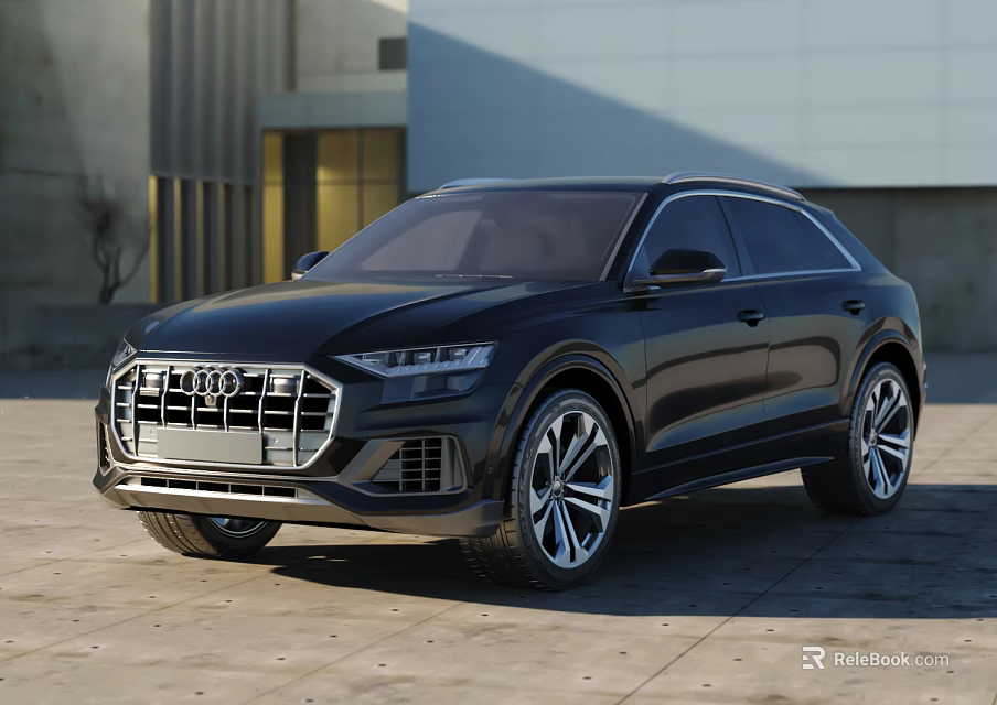 Black Audi SUV With Sleek Design Front Grille And Alloy Wheels 3d model 