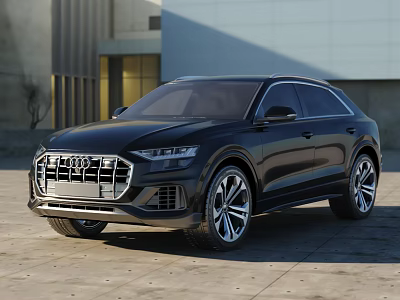 Black Audi SUV With Sleek Design Front Grille And Alloy Wheels 3d model
