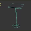 Modern Functional Desk Featuring Square Top Curved Metal Leg and Stable Round Base
