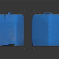 Blue Plastic Buckets With Handle And Removable Lid On Reflective Surface 3d model