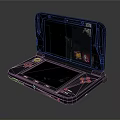 Portable Foldable Gaming Console With Dual Screens And Game Cartridge