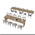 Modern Minimalist Wooden Table And Chair Set With Light Color And Simple Design