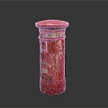 Traditional Red Postbox Design With Chinese Calligraphy Characters And Ornate Patterns