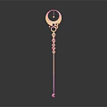 Fantasy Magic Staff Weapon With Pink Orange Gradient And Circular Top Decoration