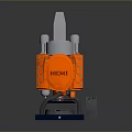 Industrial HEMI Mechanical Device With Orange Casing Metal Components And Base