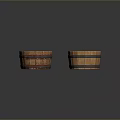 Rustic Wooden Buckets With Oval Shape And Black Hoops On Dark Surface