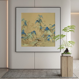 New Chinese Landscape Painting Decorative Painting 3d model