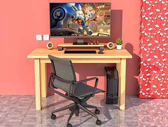 Desktop computer chair desktop decoration 3d model