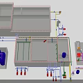 Industrial Factory Building Structural Layout With Pipes Equipment And Storage Tanks