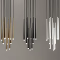 Modern Slim Rod Chandelier in Gold Black White for Contemporary Interior Design