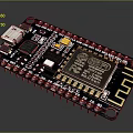 Wi-Fi Enabled Microcontroller Development Board With Chip USB Port LED And Pins 3d model