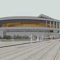 Modern Waterfront Visitor Center With Circular Design Scenic Walkway And Greenery