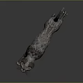 3D Rendered Spotted Cat Walking On Gray Background With Ears And Tail