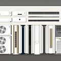 Various Types Of Air Conditioners And Fans Displayed In Modern Setting