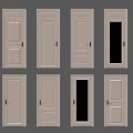 Stylish Swing Doors Featuring Different Panel Designs for Home Interior Use 3d model