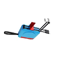 Blue And Red Portable Case With Black Strap And Utility Clips 3d model