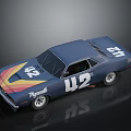 Blue Model Race Car With Number 42 Playcraft Logo And Colorful Stripes